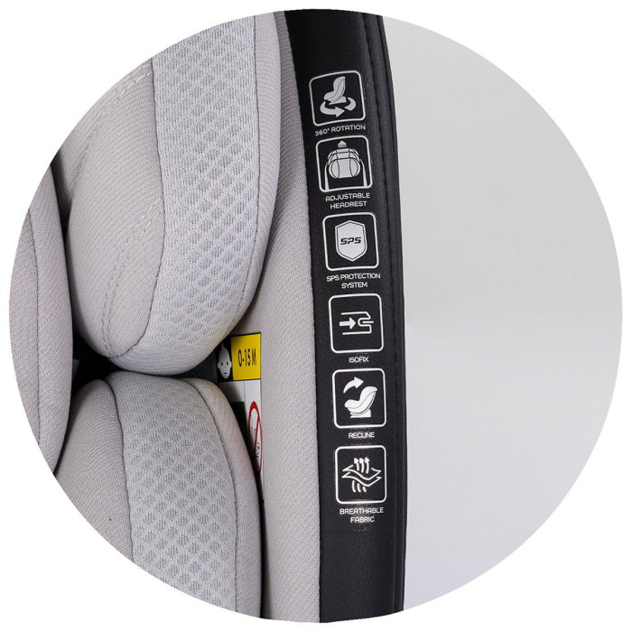 Scaun auto Chipolino Hypnotic Plus I-Size, 40-150 cm, cu sistem Isofix si sezut rotativ, Platinum [13]