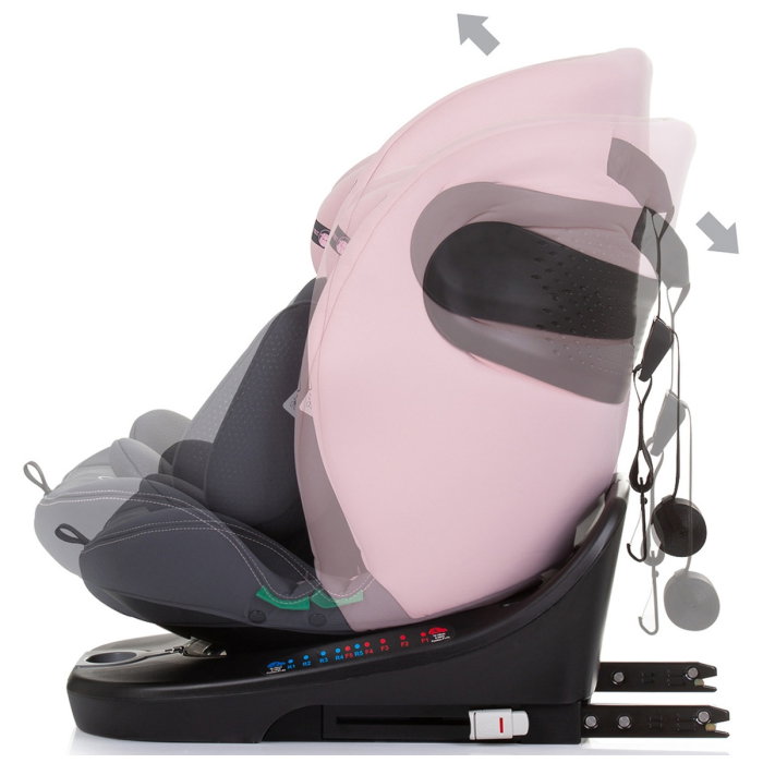 Scaun auto Chipolino Motion I-Size 40-150 cm flamingo cu sistem Isofix 12 ani [5]