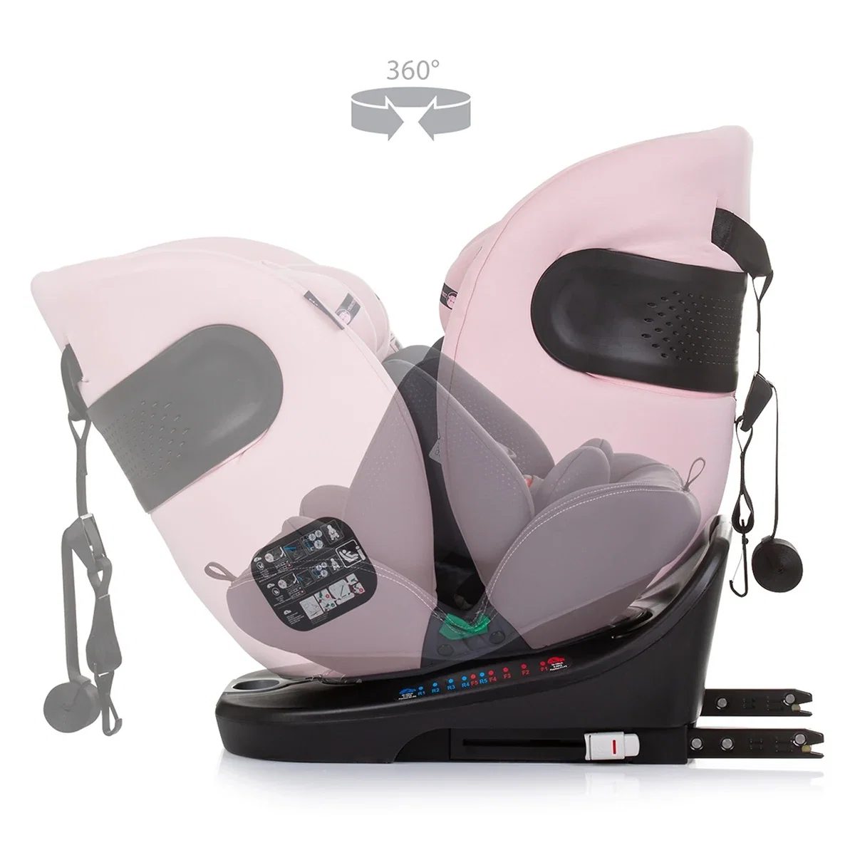 Scaun auto Chipolino Motion I-Size 40-150 cm flamingo cu sistem Isofix 12 ani [7]