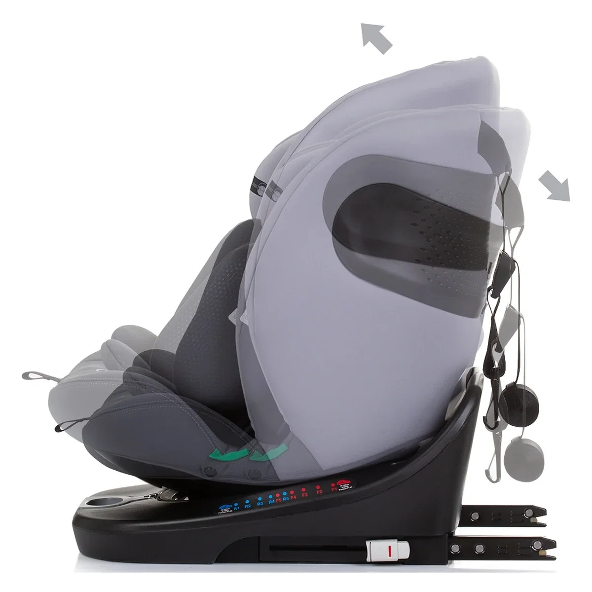 Scaun auto Chipolino Motion I-Size 40-150 cm granite cu sistem Isofix 12 ani [5]
