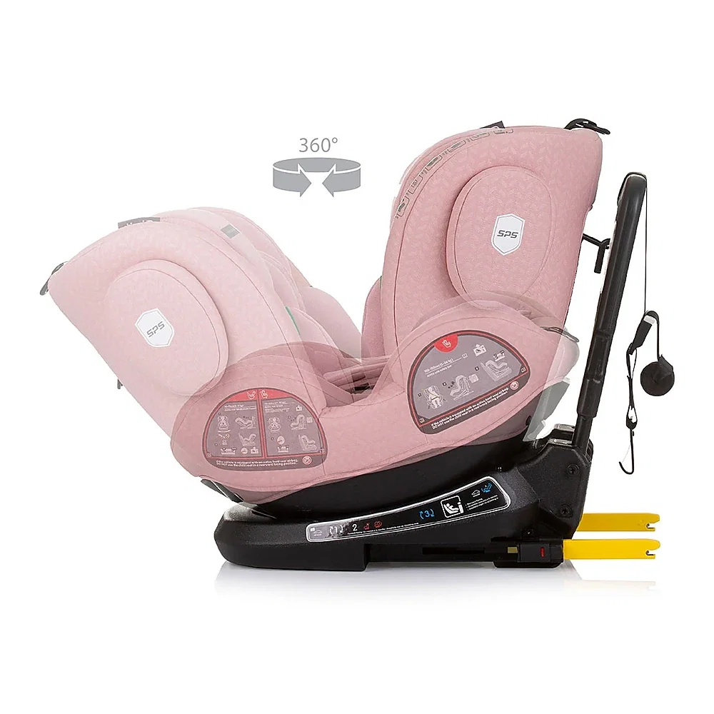 Scaun auto Chipolino Peak I-Size 40-150 cm, sistem Isofix, Roz flamingo 12 ani [6]