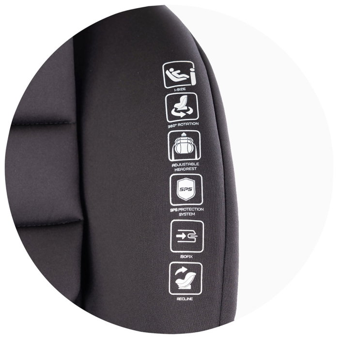 Scaun auto Chipolino Premium I-Size 40-150 cm cu sistem Isofix, Blackberry - Negru 12 ani [12]
