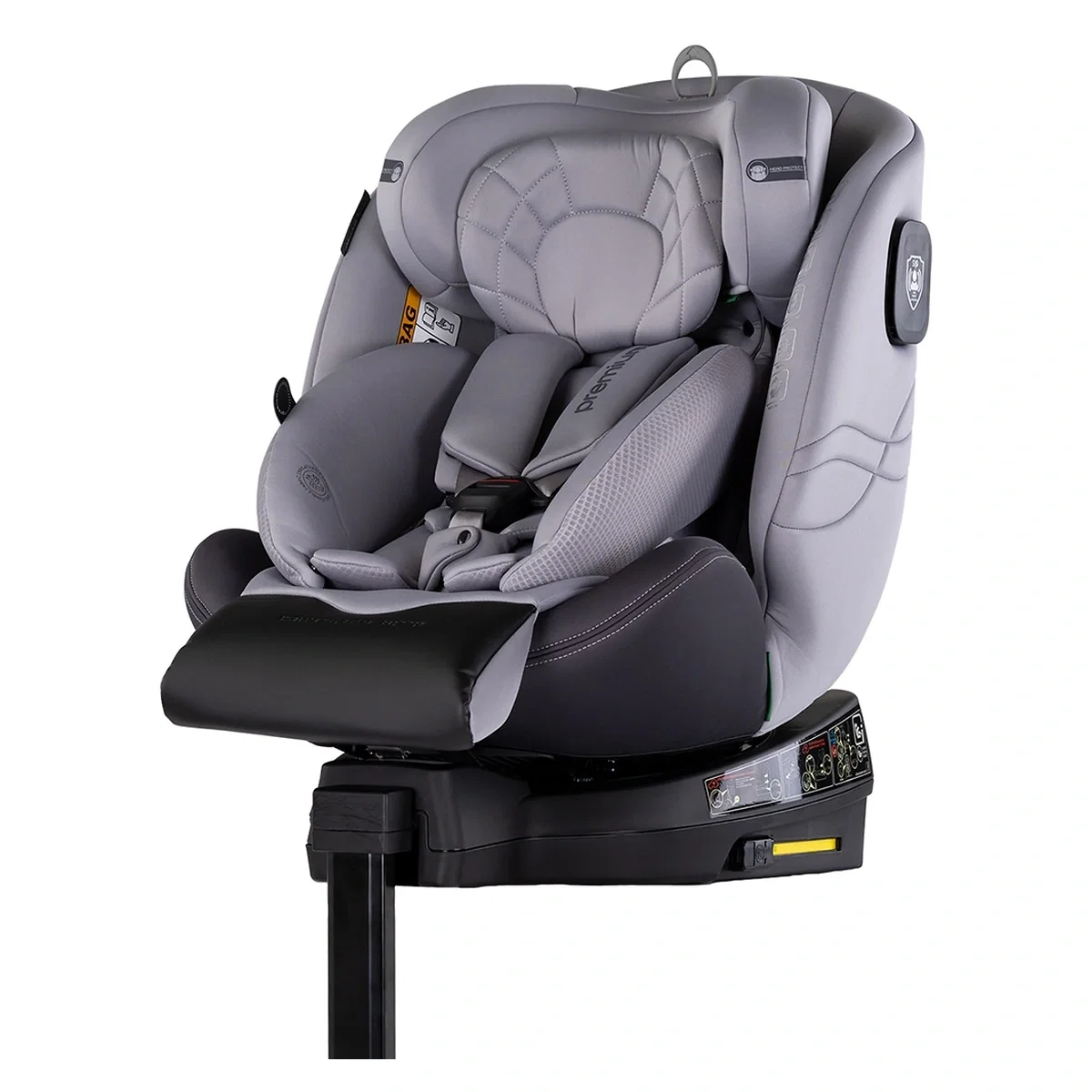 Scaun auto Chipolino Premium I-Size 40-150 cm cu sistem Isofix, Cloud - Gri 12 ani [1]