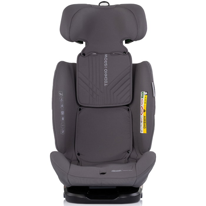 Scaun auto Chipolino Techno iGrow I-Size 40-150 cm, cu sistem Isofix si sezut rotativ, Charcoal [3]
