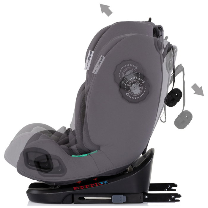 Scaun auto Chipolino Techno iGrow I-Size 40-150 cm, cu sistem Isofix si sezut rotativ, Charcoal [6]