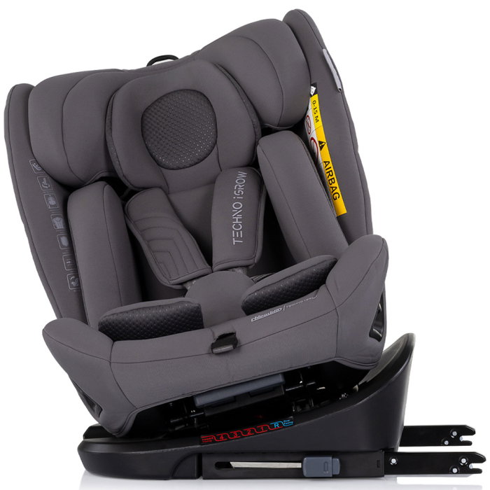 Scaun auto Chipolino Techno iGrow I-Size 40-150 cm, cu sistem Isofix si sezut rotativ, Charcoal [7]