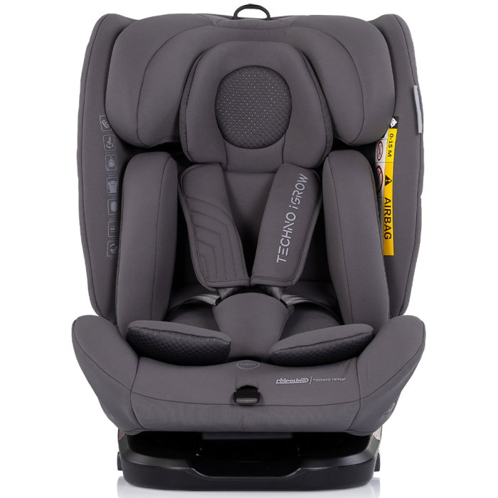 Scaun auto Chipolino Techno iGrow I-Size 40-150 cm, cu sistem Isofix si sezut rotativ, Charcoal [2]