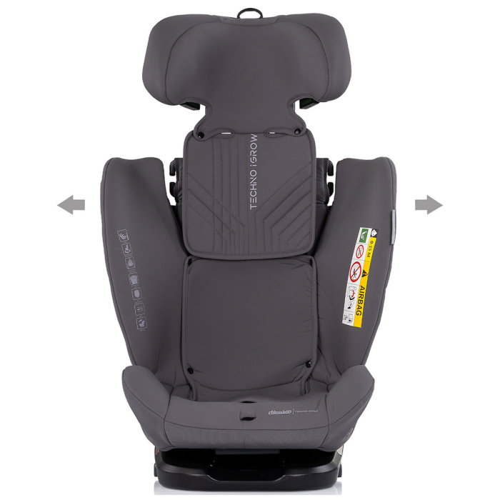 Scaun auto Chipolino Techno iGrow I-Size 40-150 cm, cu sistem Isofix si sezut rotativ, Charcoal [4]