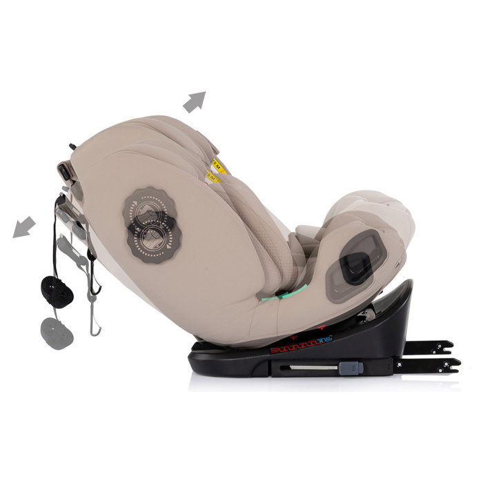 Scaun auto Chipolino Techno iGrow I-Size 40-150 cm, cu sistem Isofix si sezut rotativ, Latte [10]