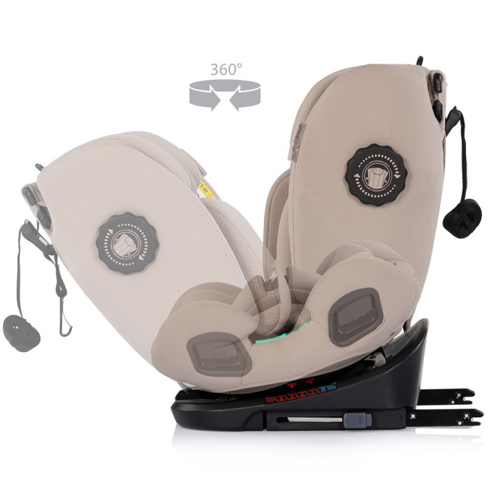 Scaun auto Chipolino Techno iGrow I-Size 40-150 cm, cu sistem Isofix si sezut rotativ, Latte [8]