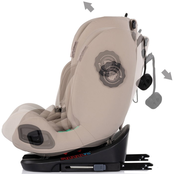 Scaun auto Chipolino Techno iGrow I-Size 40-150 cm, cu sistem Isofix si sezut rotativ, Latte [6]