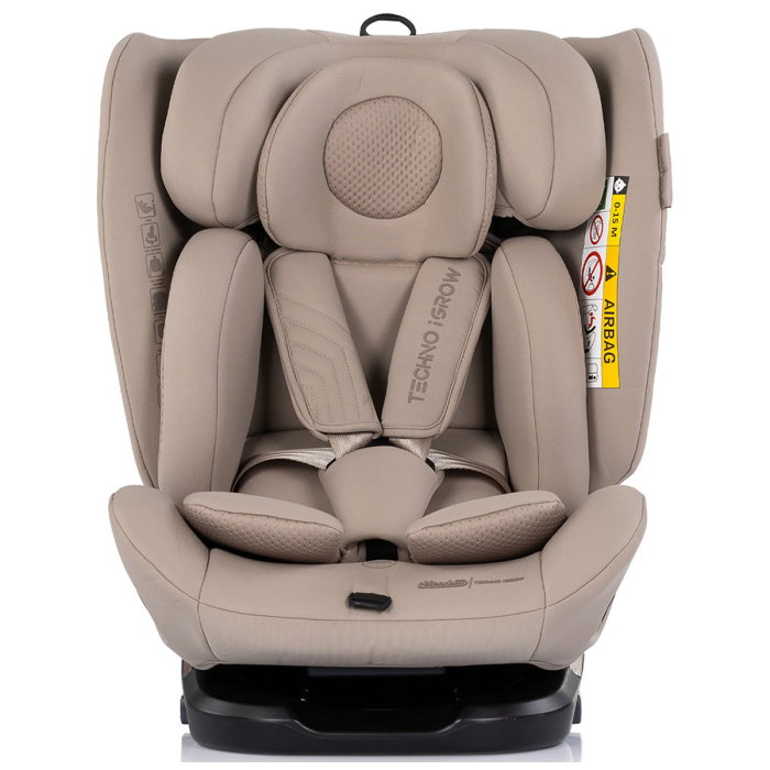 Scaun auto Chipolino Techno iGrow I-Size 40-150 cm, cu sistem Isofix si sezut rotativ, Latte [2]
