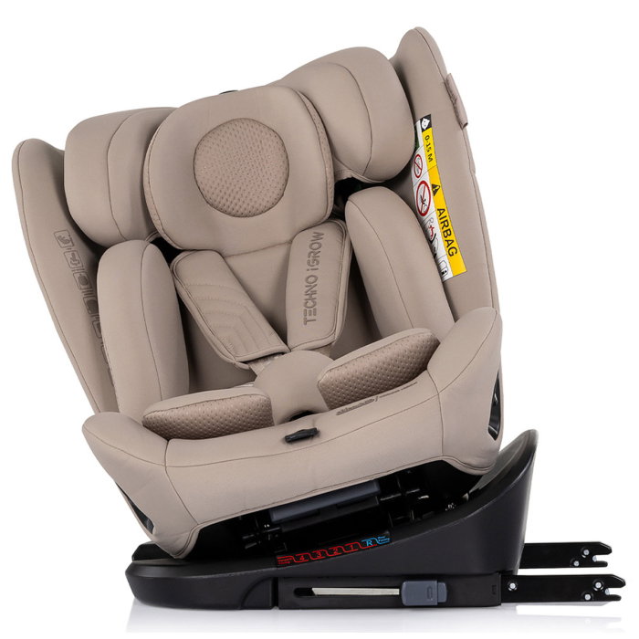 Scaun auto Chipolino Techno iGrow I-Size 40-150 cm, cu sistem Isofix si sezut rotativ, Latte [7]