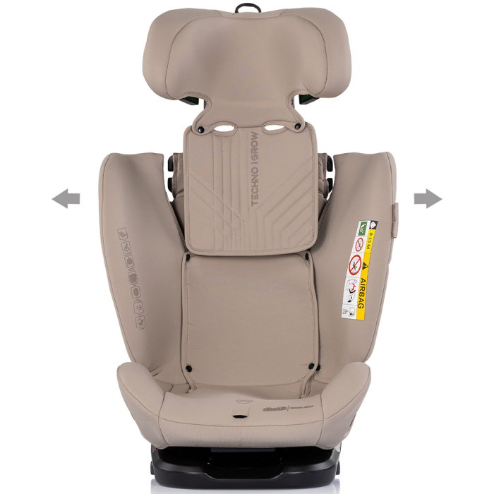 Scaun auto Chipolino Techno iGrow I-Size 40-150 cm, cu sistem Isofix si sezut rotativ, Latte [4]