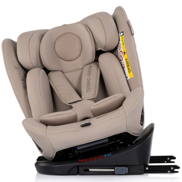 Scaun auto Chipolino Techno iGrow I-Size 40-150 cm, cu sistem Isofix si sezut rotativ, Latte [7]