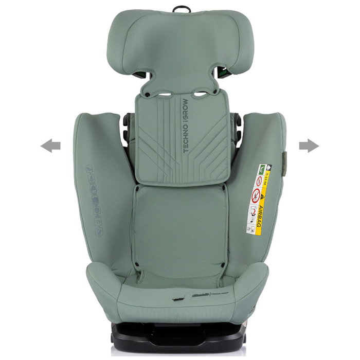 Scaun auto Chipolino Techno iGrow I-Size 40-150 cm, cu sistem Isofix si sezut rotativ, Matcha [4]
