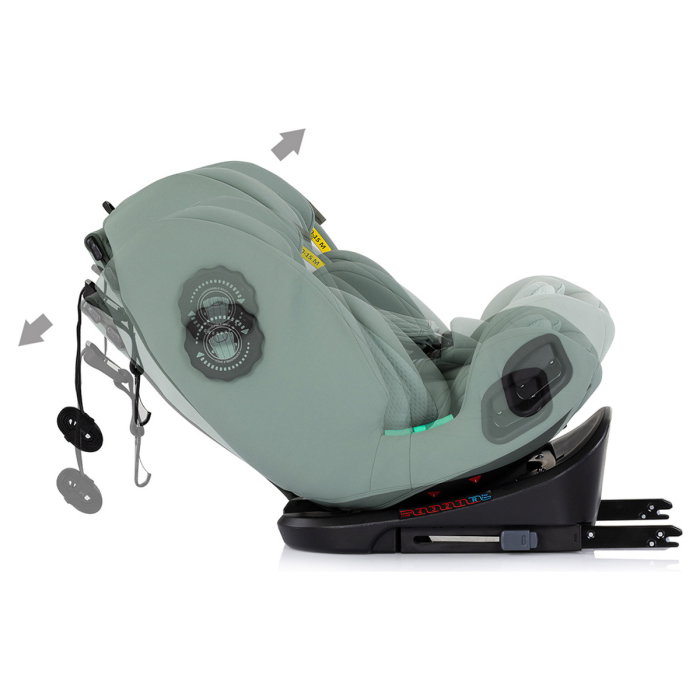 Scaun auto Chipolino Techno iGrow I-Size 40-150 cm, cu sistem Isofix si sezut rotativ, Matcha [10]