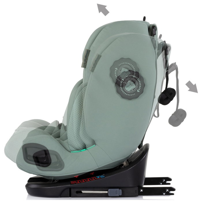 Scaun auto Chipolino Techno iGrow I-Size 40-150 cm, cu sistem Isofix si sezut rotativ, Matcha [6]
