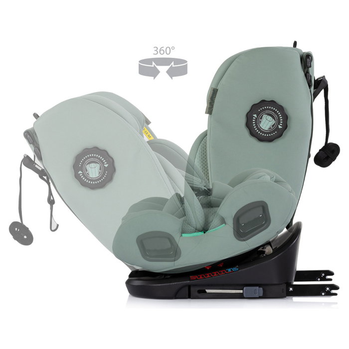 Scaun auto Chipolino Techno iGrow I-Size 40-150 cm, cu sistem Isofix si sezut rotativ, Matcha [8]