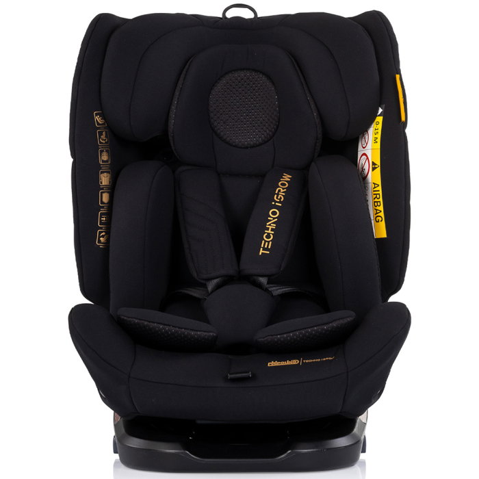 Scaun auto Chipolino Techno iGrow I-Size 40-150 cm, cu sistem Isofix si sezut rotativ, Noir [2]