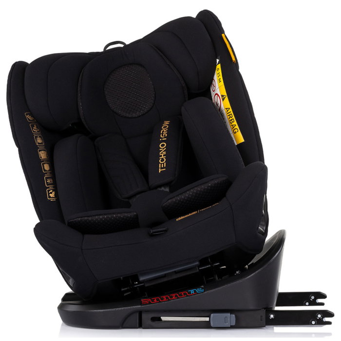 Scaun auto Chipolino Techno iGrow I-Size 40-150 cm, cu sistem Isofix si sezut rotativ, Noir [7]