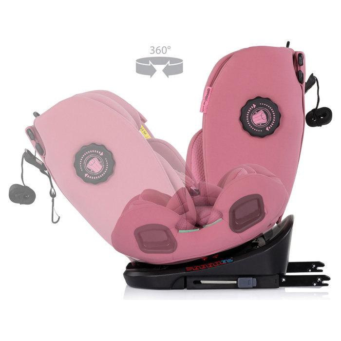 Scaun auto Chipolino Techno iGrow I-Size 40-150 cm, cu sistem Isofix si sezut rotativ, Powder pink [8]