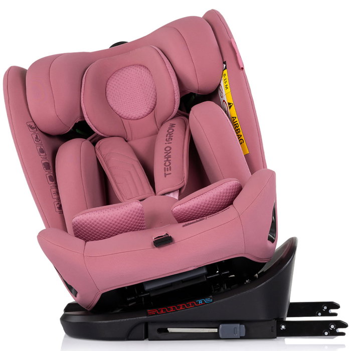 Scaun auto Chipolino Techno iGrow I-Size 40-150 cm, cu sistem Isofix si sezut rotativ, Powder pink [7]