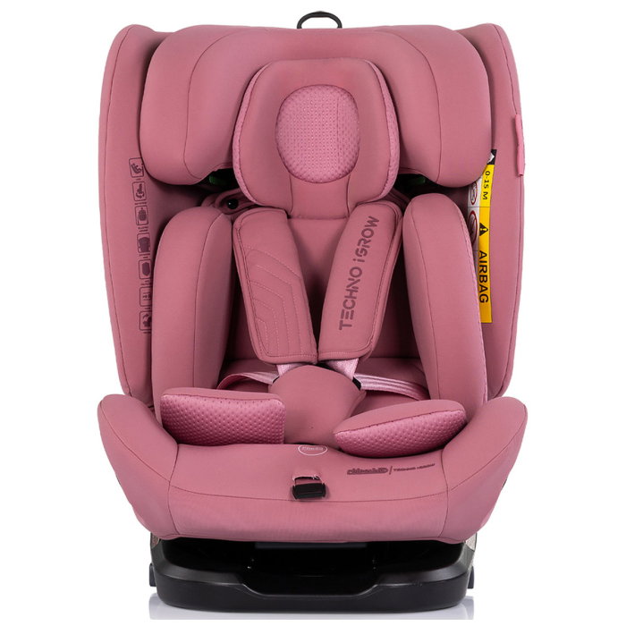 Scaun auto Chipolino Techno iGrow I-Size 40-150 cm, cu sistem Isofix si sezut rotativ, Powder pink [2]