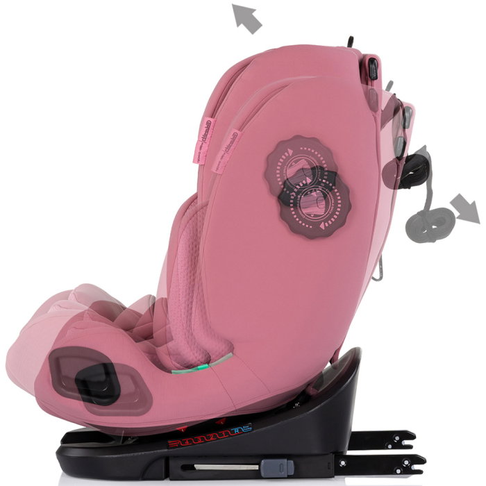 Scaun auto Chipolino Techno iGrow I-Size 40-150 cm, cu sistem Isofix si sezut rotativ, Powder pink [6]