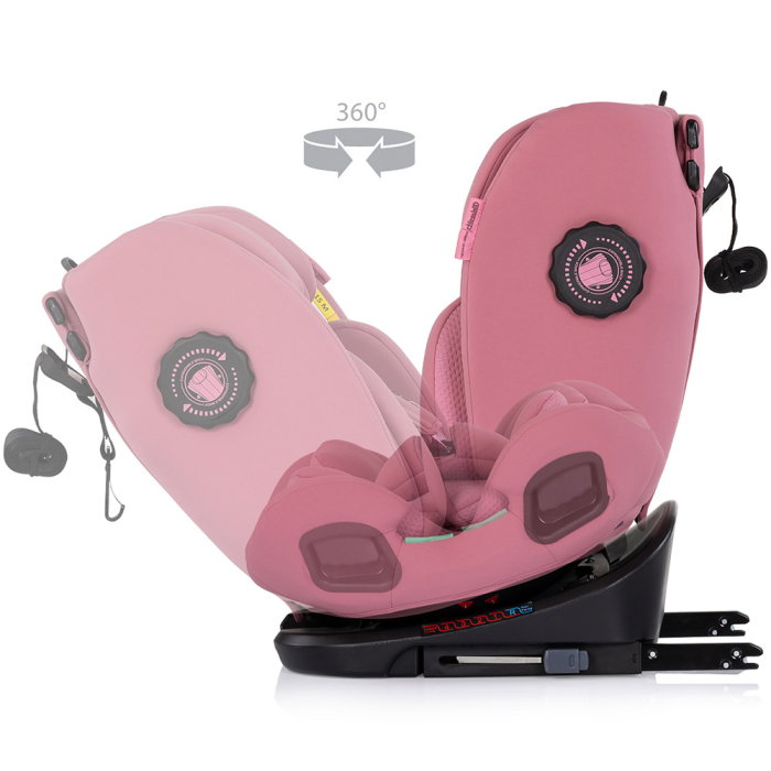 Scaun auto Chipolino Techno iGrow I-Size 40-150 cm, cu sistem Isofix si sezut rotativ, Powder pink [8]