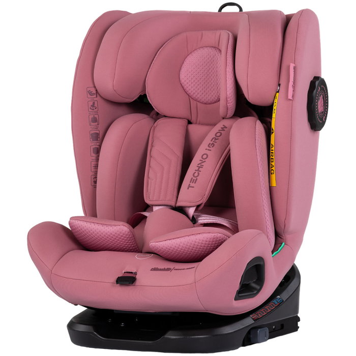 Scaun auto Chipolino Techno iGrow I-Size 40-150 cm, cu sistem Isofix si sezut rotativ, Powder pink [1]