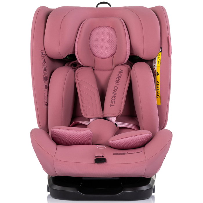 Scaun auto Chipolino Techno iGrow I-Size 40-150 cm, cu sistem Isofix si sezut rotativ, Powder pink [2]