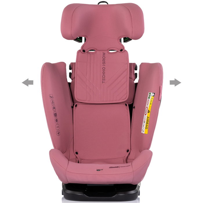 Scaun auto Chipolino Techno iGrow I-Size 40-150 cm, cu sistem Isofix si sezut rotativ, Powder pink [4]