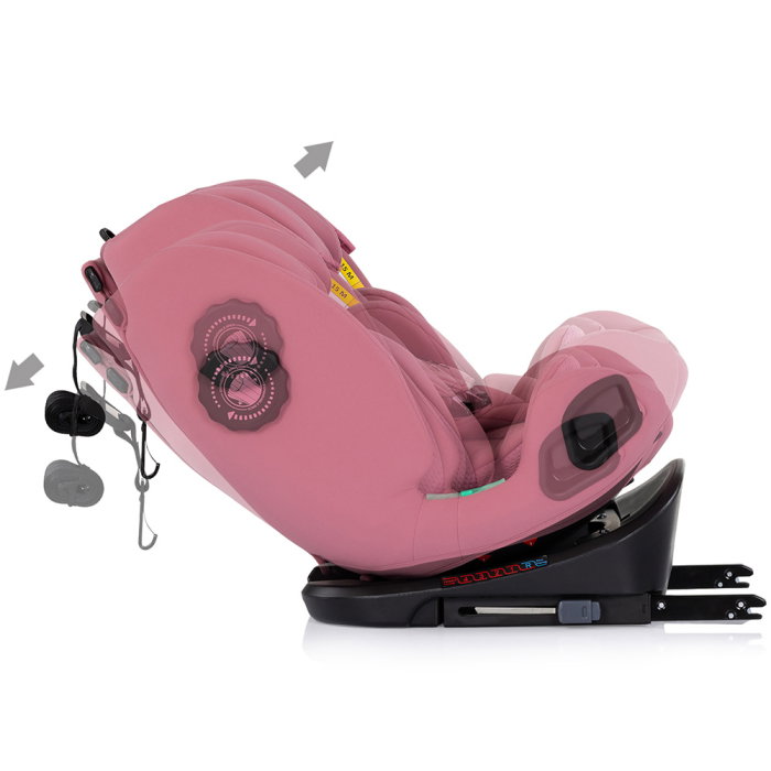 Scaun auto Chipolino Techno iGrow I-Size 40-150 cm, cu sistem Isofix si sezut rotativ, Powder pink [10]