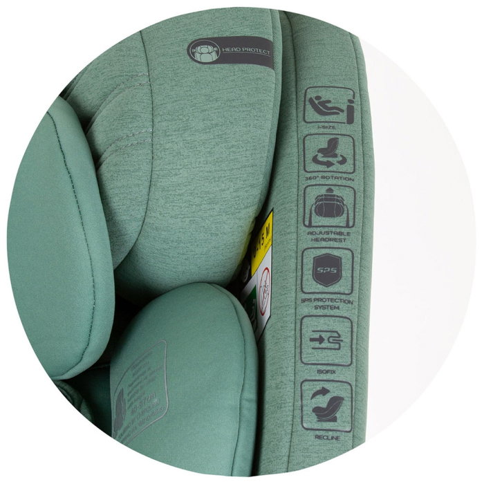 Scaun auto Chipolino Tourino I-Size 40-150 cm, sistem Isofix, Pastel green 12 ani [14]