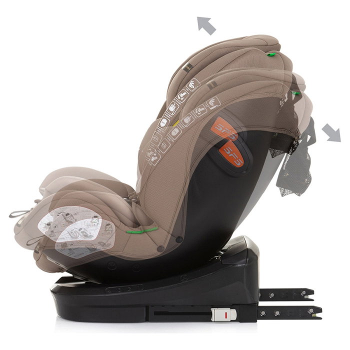 Scaun auto Chipolino Volare I-Size 40-150 cm, sistem Isofix, Macadamia 12 ani [5]