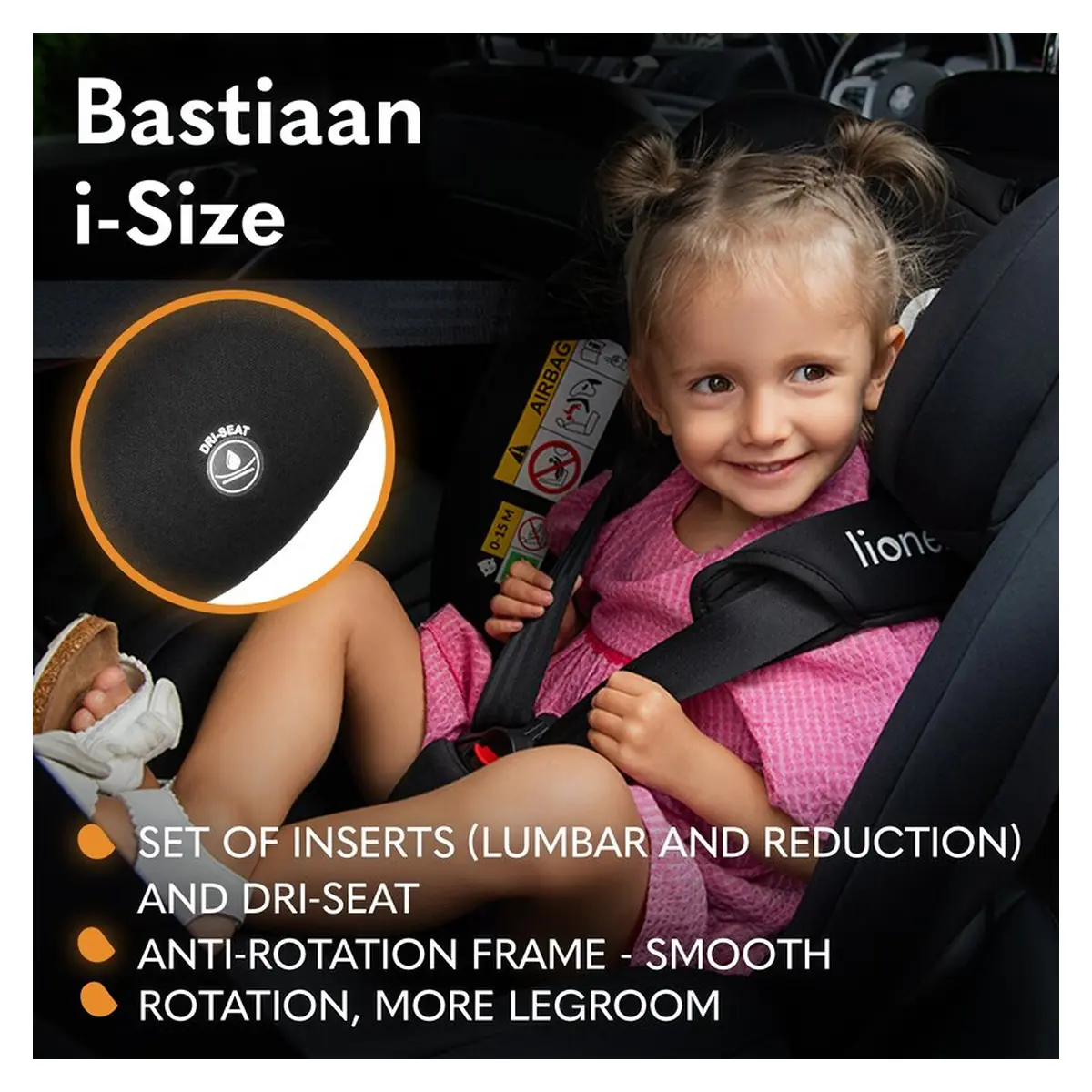 Scaun auto, Lionelo, Bastiaan i-Size, 4 in 1, Protectie laterala, Cu spatar inclinabil in 4 pozitii, Cu tetiera [22]