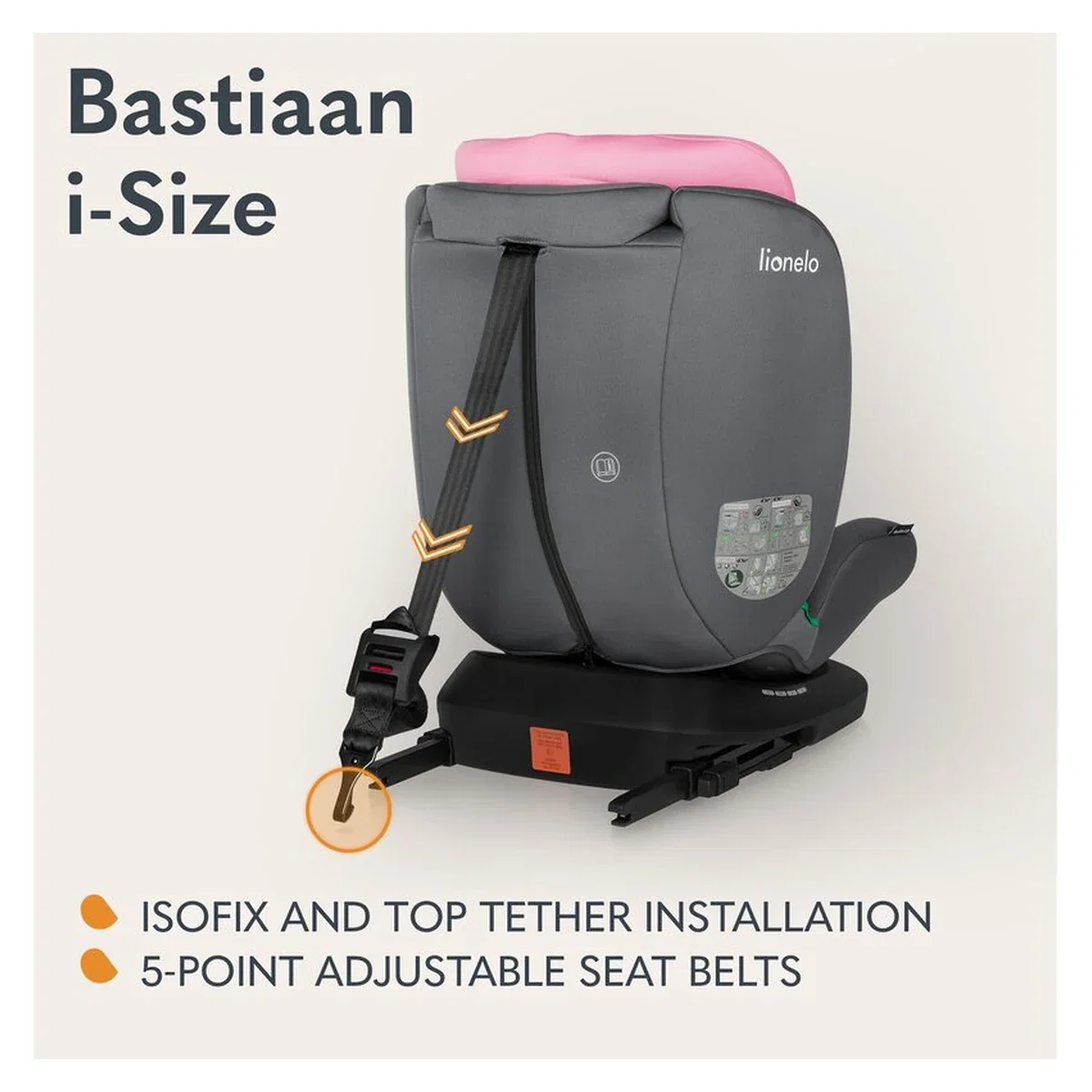 Scaun auto, Lionelo, Bastiaan i-Size, 4 in 1, Protectie laterala, Cu spatar inclinabil in 4 pozitii, Cu tetiera [19]