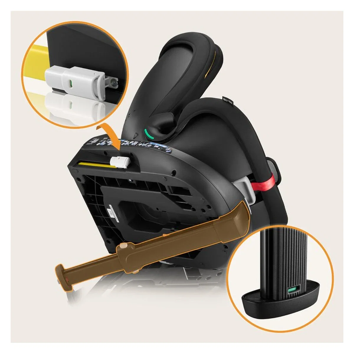 Scaun auto, Lionelo, i-Size Navy, 0-36 Kg, 40-150 cm, Cu isofix si picior de fixare, Protectie laterala, Rotire 360 [42]