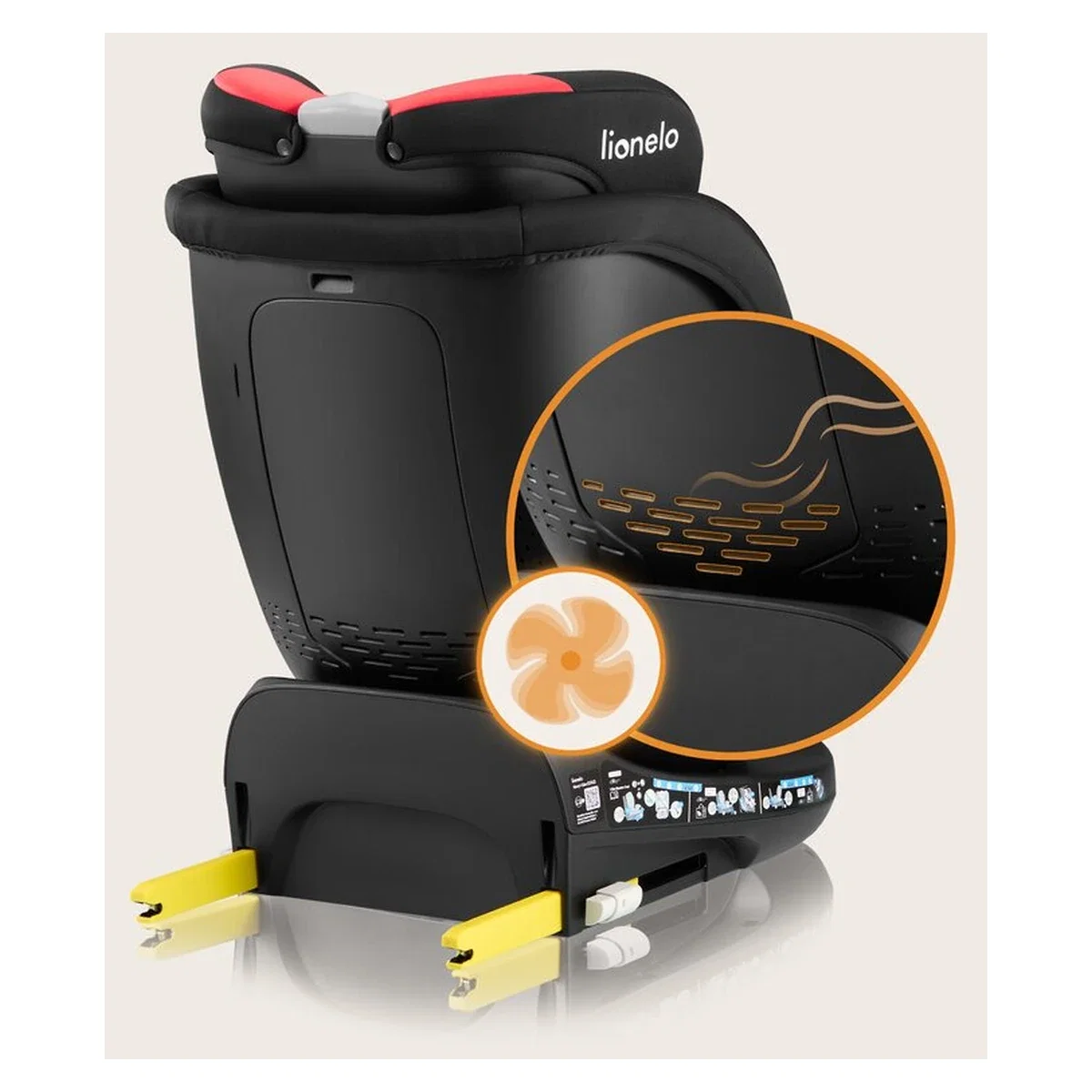 Scaun auto, Lionelo, i-Size Navy, 0-36 Kg, 40-150 cm, Cu isofix si picior de fixare, Protectie laterala, Rotire 360 [40]