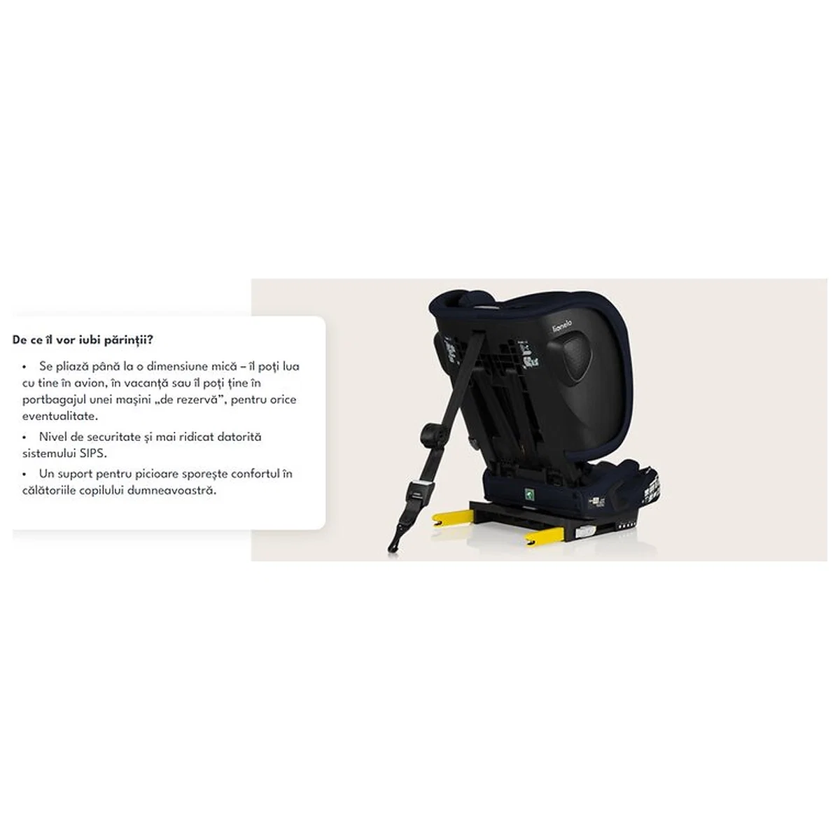 Scaun auto pliabil, Lionelo, Nelly, i-Size, 76- 150 cm, Tetiera reglabila in 15 pozitii, Spatar reglabil in 4 pozitii, [32]