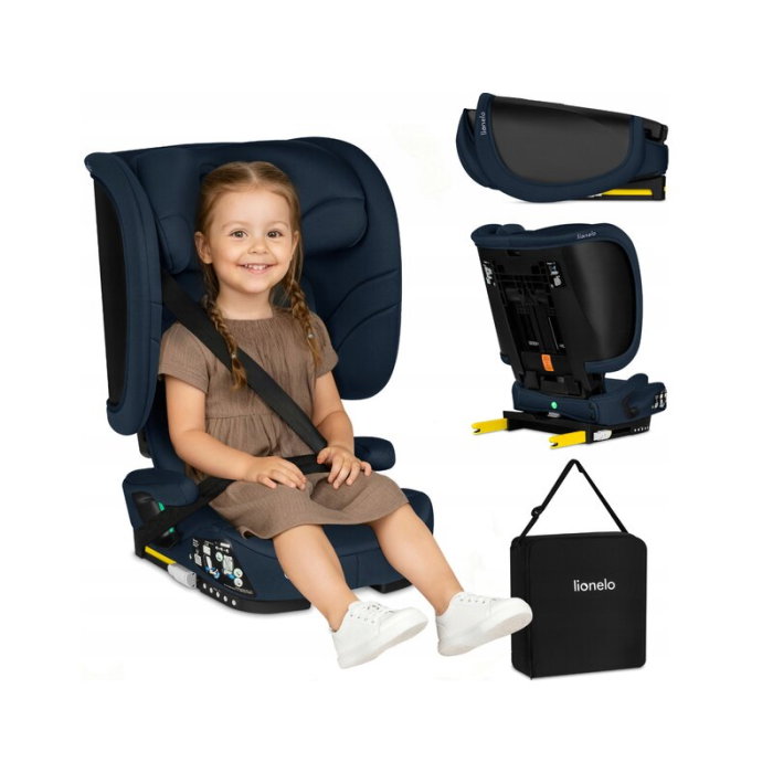 Scaun auto pliabil, Lionelo, Orin, i-Size, 100-150 cm, Isofix+Top Tether, Husa transport, Albastru [4]