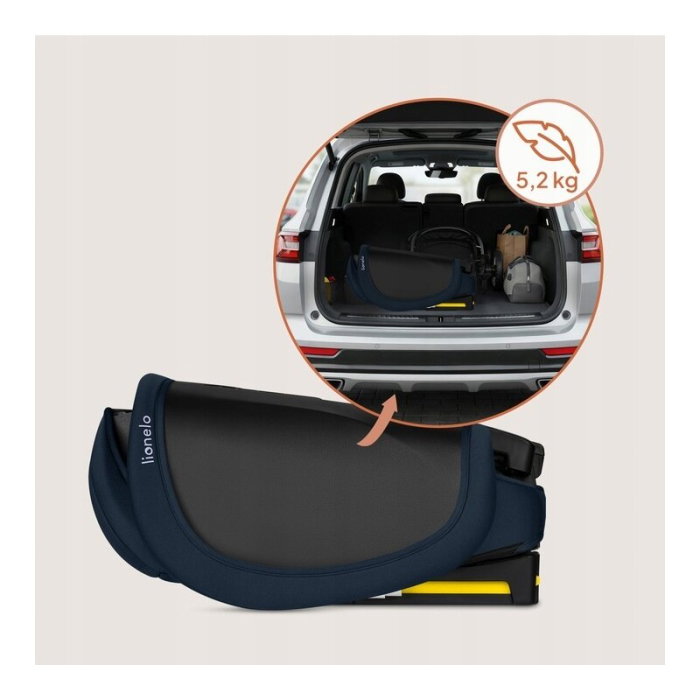 Scaun auto pliabil, Lionelo, Orin, i-Size, 100-150 cm, Isofix+Top Tether, Husa transport, Albastru [31]