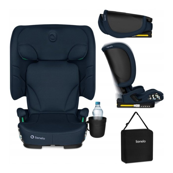 Scaun auto pliabil, Lionelo, Orin, i-Size, 100-150 cm, Isofix+Top Tether, Husa transport, Albastru [3]