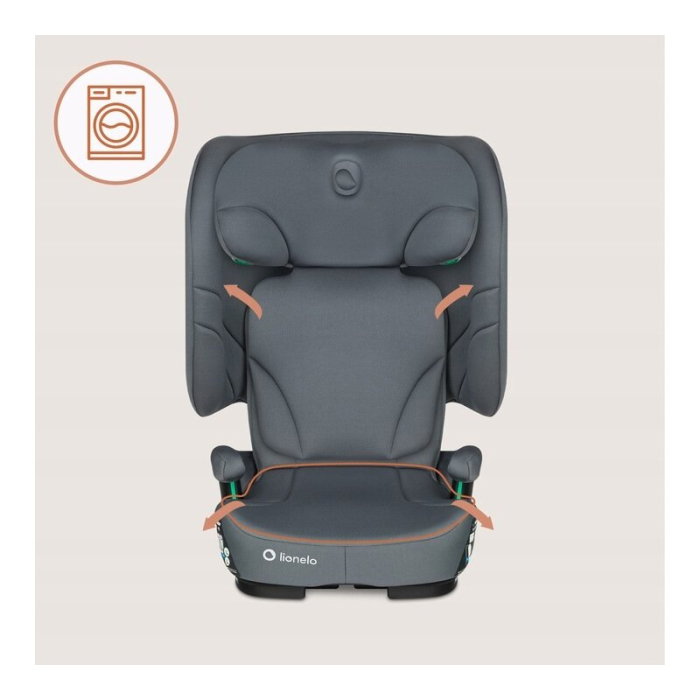 Scaun auto pliabil, Lionelo, Orin, i-Size, 100-150 cm, Isofix+Top Tether, Husa transport, Gri Grafit [25]