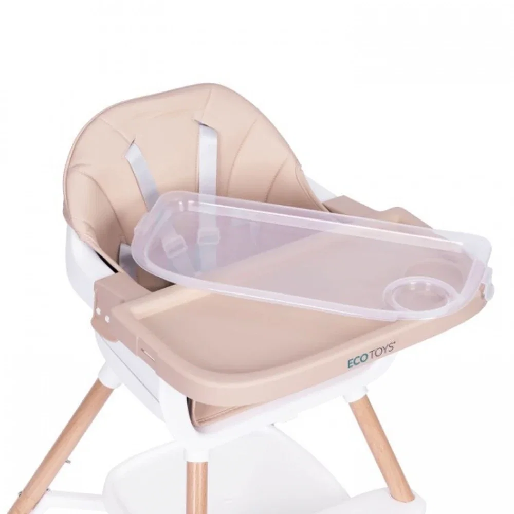 Scaun de masa 2 in 1 Ecotoys - Bej 36 luni [6]