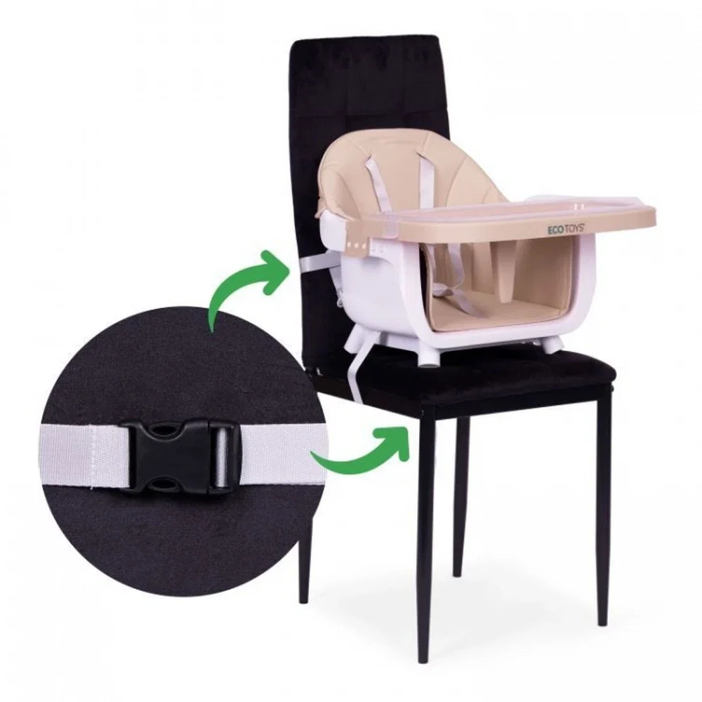 Scaun de masa 2 in 1 Ecotoys - Bej 36 luni [8]