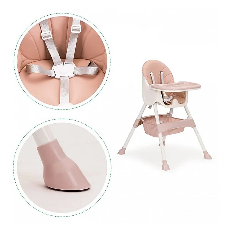 Scaun de masa 2 in 1 Ecotoys - Roz 6 luni [5]