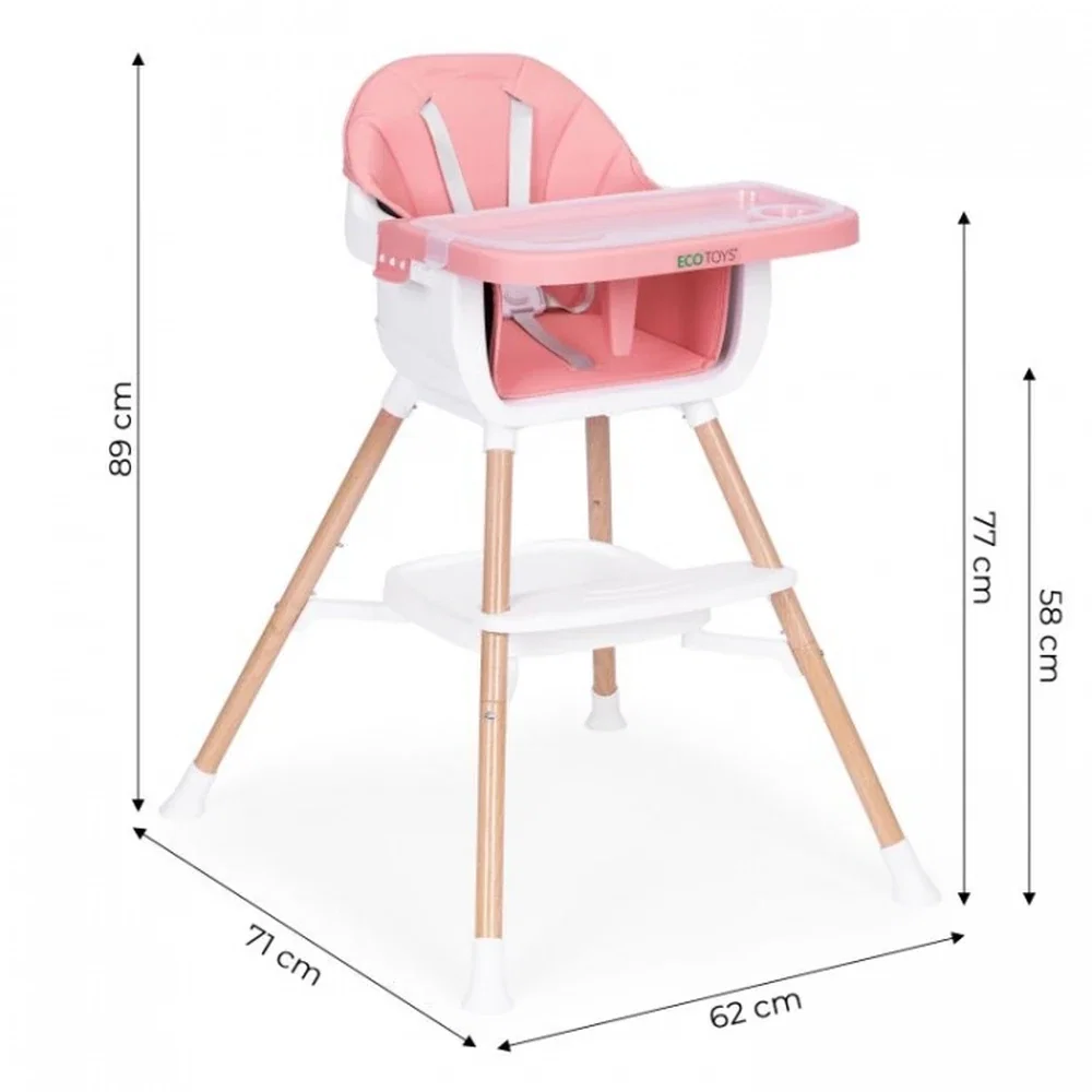 Scaun de masa 2 in 1 Ecotoys - Roz 36 luni [9]
