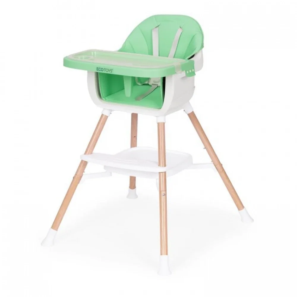 Scaun de masa 2 in 1 Ecotoys - Verde 36 luni [4]